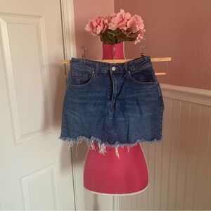 Harper Heritage Small Denim Mini Skirt with Frayed Edge